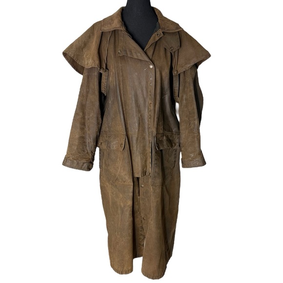The Australian Outback Collection Jackets & Blazers - AUSTRALIAN OUTBACK COLLECTION Vintage Oilskin Drover Coat Duster Riding Unisex